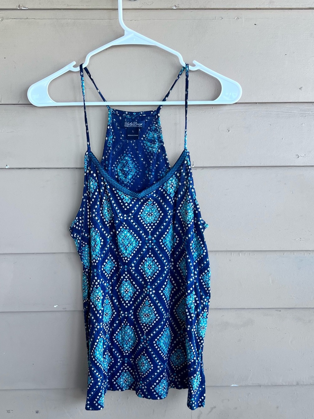 Lucky Brand Boho Sleeveless Tank Top Size L Peasant Hippie Summer